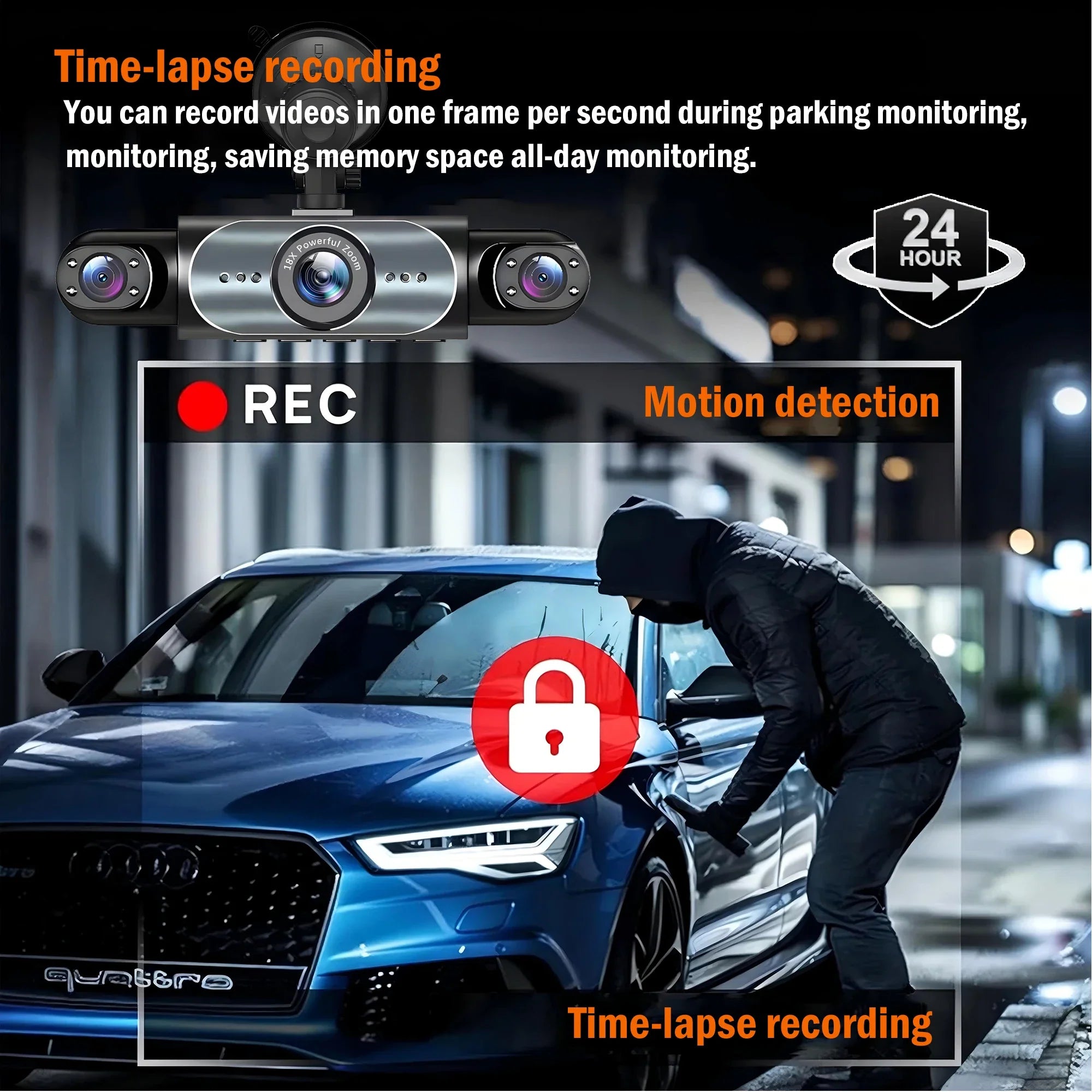 360° Car Dash Cam with Night Vision